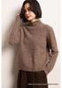Autumn/Winter Thickened Half-High Collar Fancy Yarn Cashmere Pullover - Short Style Korean Loose Knit Sweater for Women