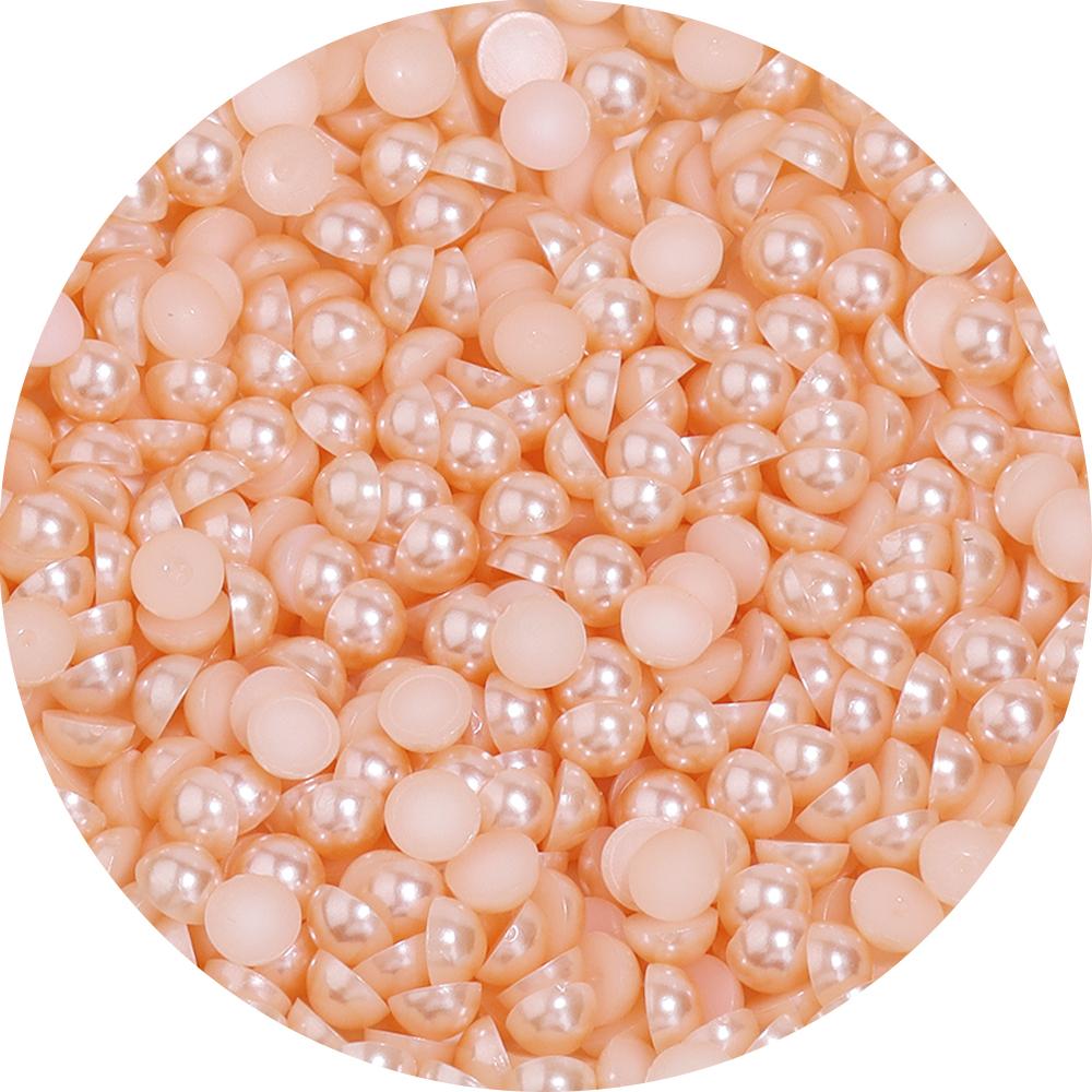 50-500Pcs ABS Imitation Pearls Beads Color Flat Back Cabochon Half Round Loose Bead for Crafts Garment Nail Art Jewelry Findings