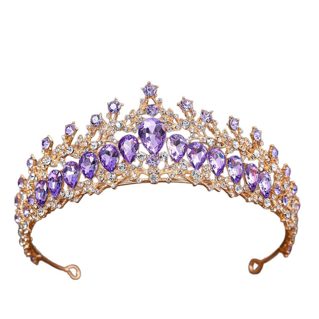 Bride's Water Diamond Crown Headwear European and American Wedding Crowns Wedding Dress Accessories Banquet Styling Updo and Headband Accessories