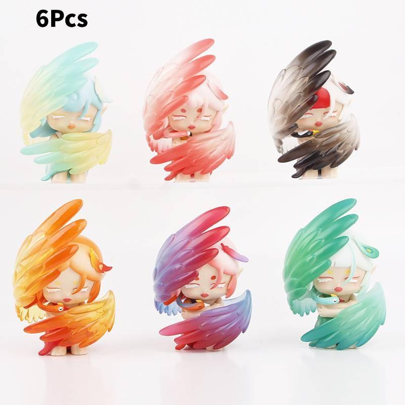 

Delightful 6 Designs Spring Bird Pvc Toys Parrot Blind Box Figurines For Collectors