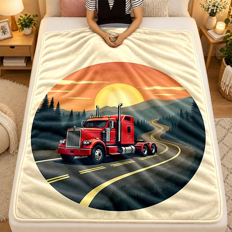 Flannel BlanketKenworth Trucks Warm Soft Throw Blanket for Indoor Sofa Bed Living Room Use