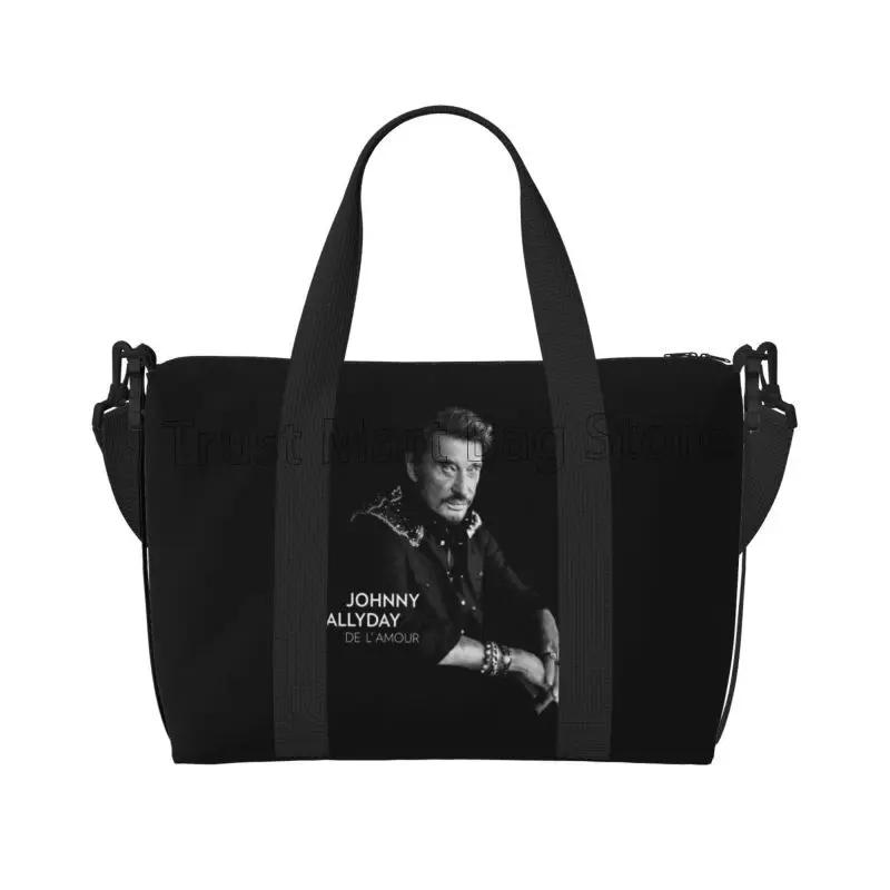 

Johnny Hallyday Travel Duffle Bag Waterproof Foldable Weekender Overnight Bag Carry on Shoulder Tote Bags for Sport Gym Yoga