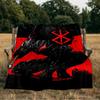 Dark Warrior's Rise Blanket Flannel Throw for Sofa, Indoor, Camping, Living Room, Office, Chair, And Bed Soft Birthday Gift