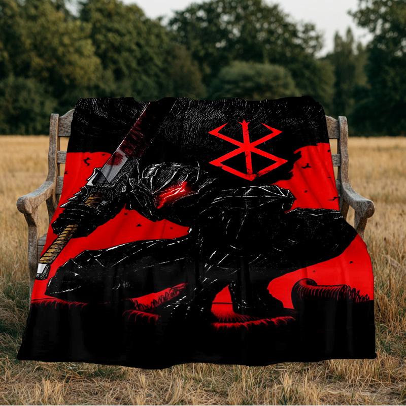 Dark Warrior's Rise Blanket Flannel Throw for Sofa, Indoor, Camping, Living Room, Office, Chair, And Bed Soft Birthday Gift