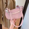 High-value pearl chain small bag women's 2025 spring and summer new niche crossbody small bag fashion shoulder armpit bag