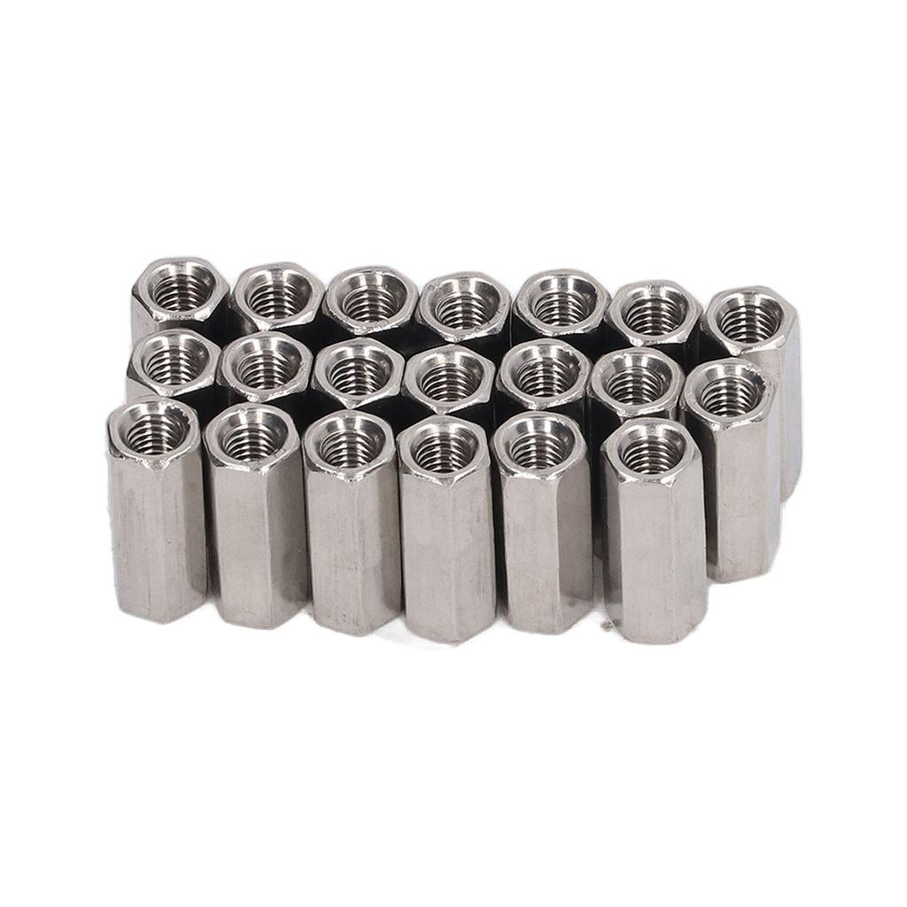 20Pcs Hex Coupling Nut 304 Stainless Steel Rust Proof Female Thread M5 Connector Nut Silver