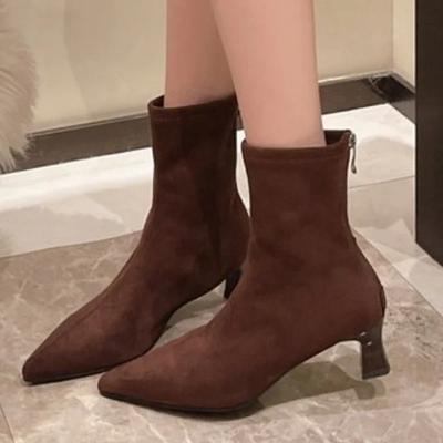 Autumn Women Sexy Pointed Toe Stretch Ankle Boots Short Botas Shoes Fashion Partys Stiletto High Heel Socks Botas Botas De Mujer