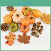 Exquisite Halloween Artificial Foam Pumpkin Set With Realistic Pine Cone Props