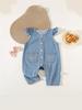 Baby Girl Denim Overalls: Cute and Fashionable Spring & Autumn Romper Set for Infants