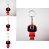 Squid Game Keychain With Red Guard Staff Worker Figure For Bags And Backpacks