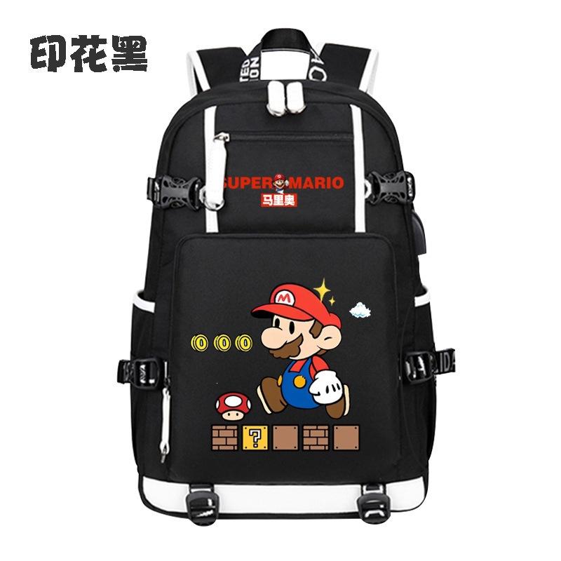 Zaino con Licenza Anime di Mario per Bambini Adolescenti Ragazzi Ragazze, Leggero Ergonomico Zaino Scolastico Grande Capacità, Design Anti-Scoliosi