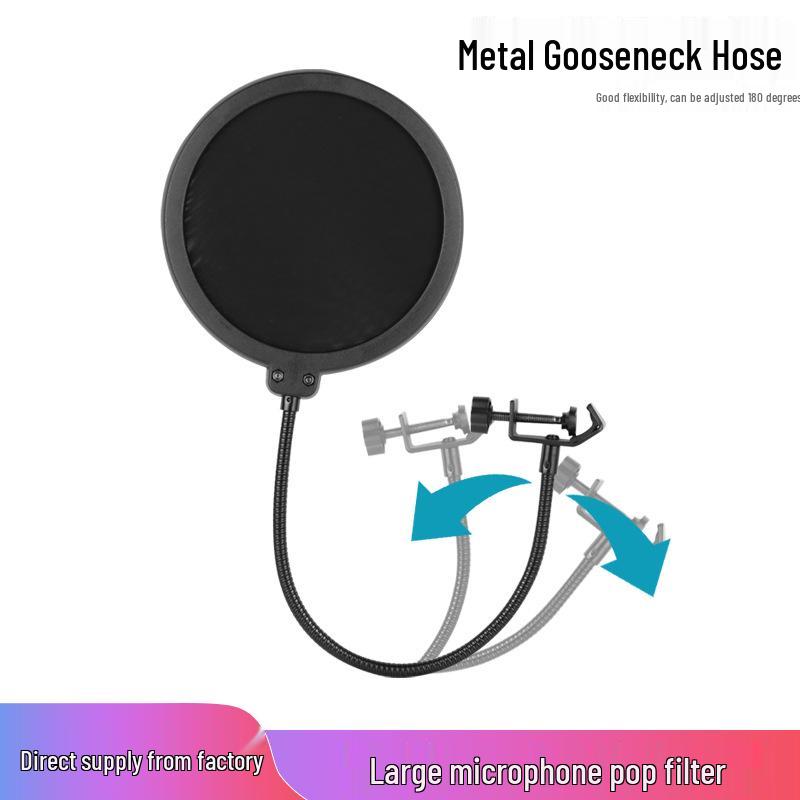 Double Layer Soundproof Anti-Pop Filter for Recording and Live Broadcast Microphones