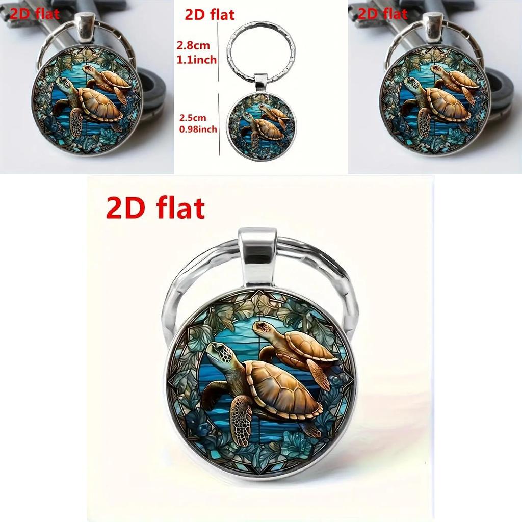Stylish Alloy Keychain Featuring Unique Turtle Pattern For Friends And Colleagues
