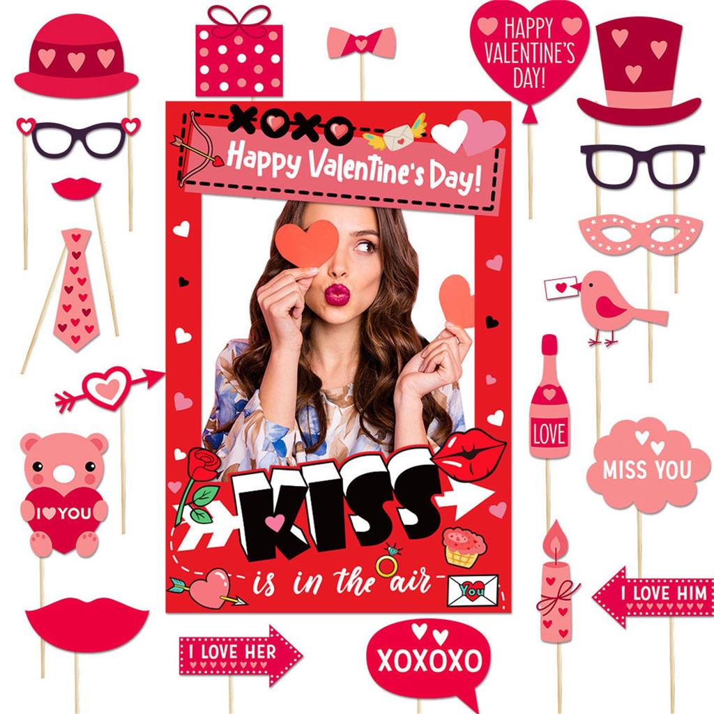 Valentine's Day Photo Props, Happy Valentine's Day Party Decorations, Fun Photo Decorations, Valentine's Day Party Decorations