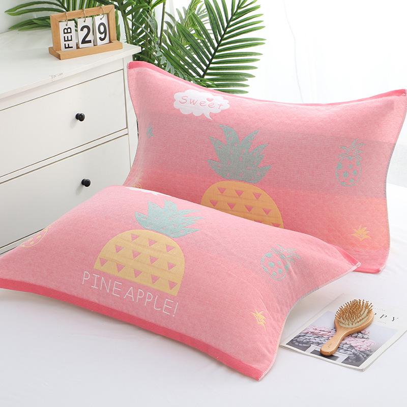 Three-Layer Gauze Cotton Pillowcases: Dirt-Resistant, Mite-Proof, Soft, Thickened, No Pilling or Shedding.