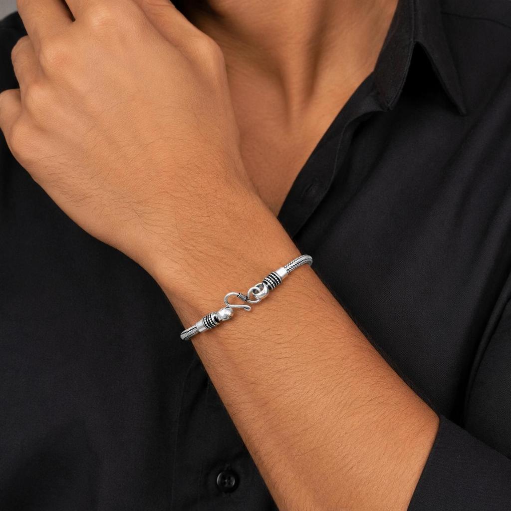 5 MM Vintage Zilveren Slangenhuid Ketting Armband voor Dames & Heren Handgemaakt Tribaal Boho Haak Sluiting Pols Sieraden Cadeau