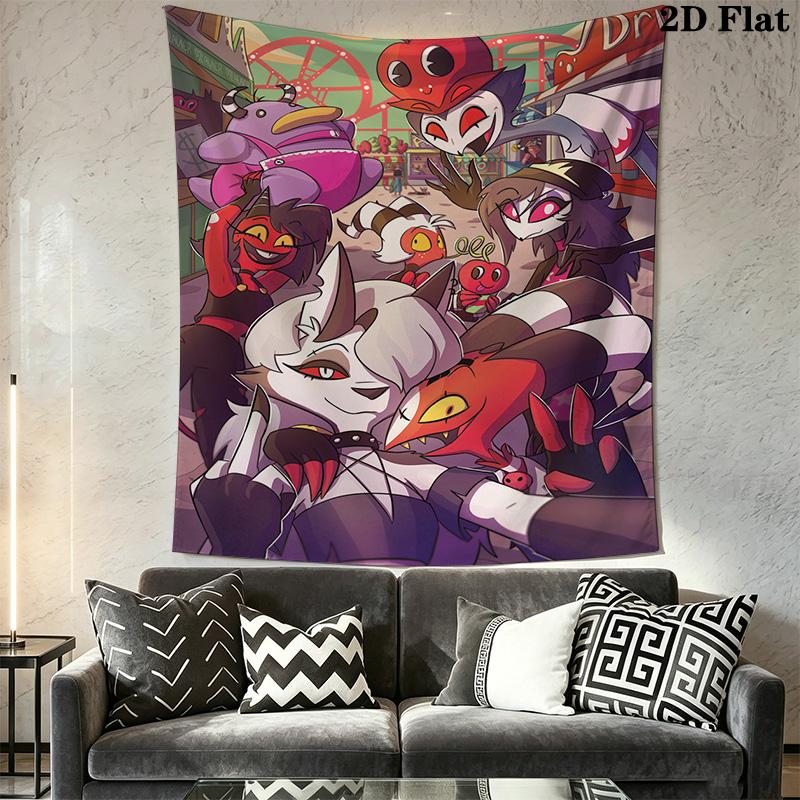 Hazbin Hotel Anime Style Pattern Home Decor Tapestry, Wall Hanging, Decorative RV Wall Cloth.XGT0914141