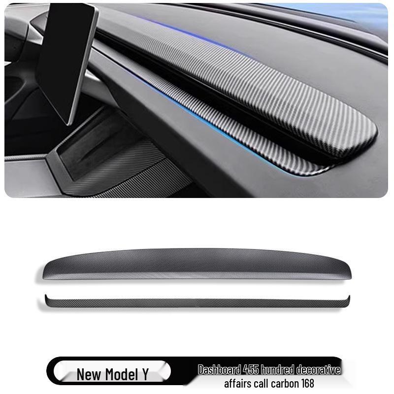 25th Anniversary Edition Carbon Fiber Dashboard Decorative Strip for Model 3/Y Console.