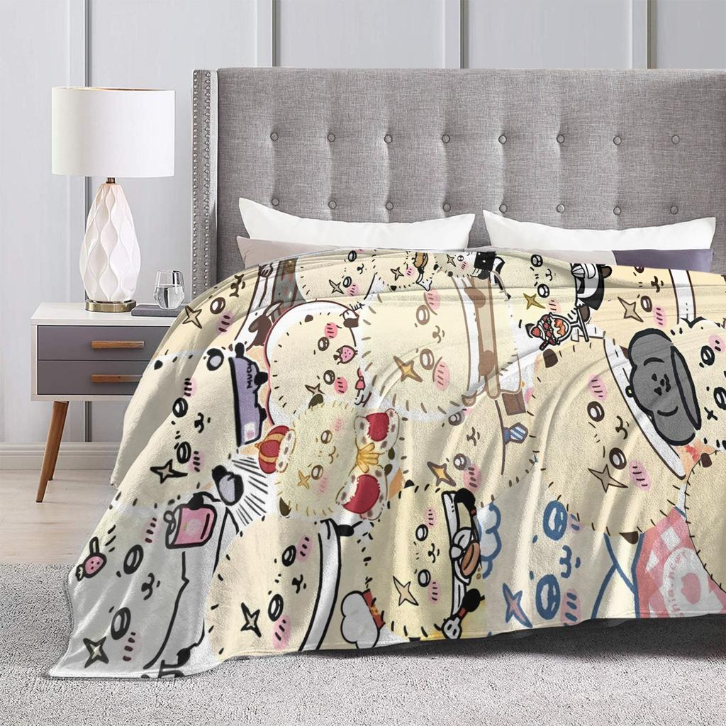 New Rakko Chiikawas cartoon Blankets Lightweight Thin Flannel Relax Throw Blanket Machine Washable