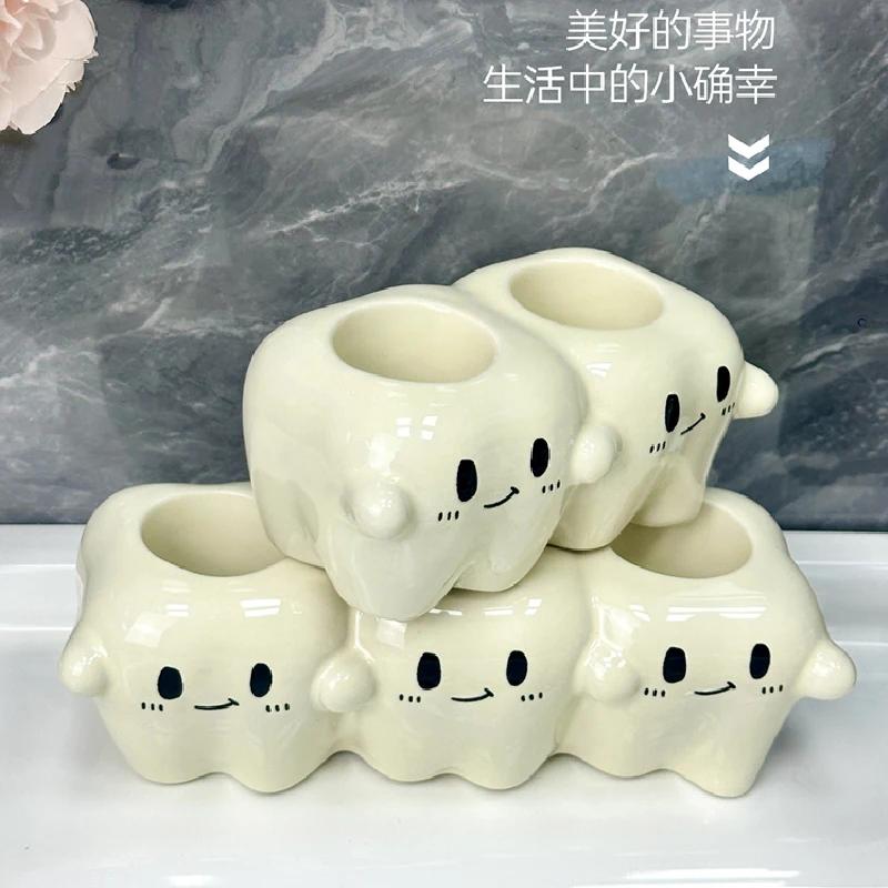Electric Toothbrush Holder Ceramic Soft Cute Shelf Toothpaste Washstand Toothbrush Household Storage Rack Toothbrush Holder