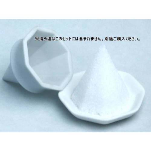 Moa Feteli (Moa Feteli) [Mori Salt Set] Octagonal Mori Salt Set Made in Japan Unglazed Mori Salt Set with 2 Octagonal Plates