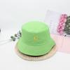 Alphabet Embroidered Bucket Hat Women Sunscreen Visor Outdoor Travel Leisure Double-Sided Can Wear Basin Hat