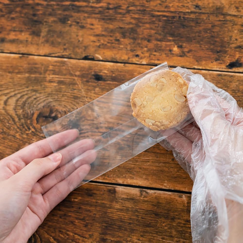 Heads Food Safe Plastic Bags Clear 70x135mm 100 Pack Sweets Packaging