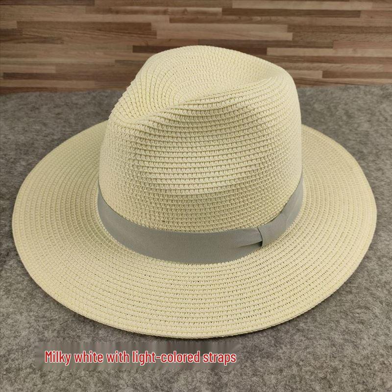 Trendy Plus Size Men's Panama Straw Hat for Sun Protection on Beach & Summer Travel