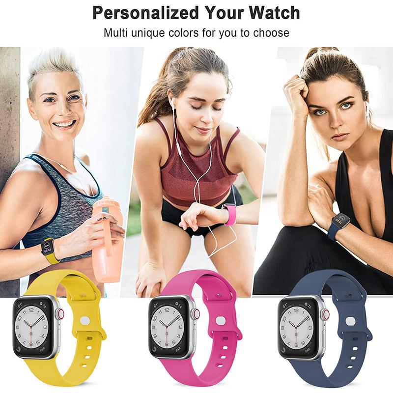 For Apple Watch 10 46mm/Ultra 2/Ultra 49mm/9 8 7 45mm/SE (2023) SE (2022) SE 6 5 4 44mm/3 2 1 42mm Strap Breathable Silicone Watch Band