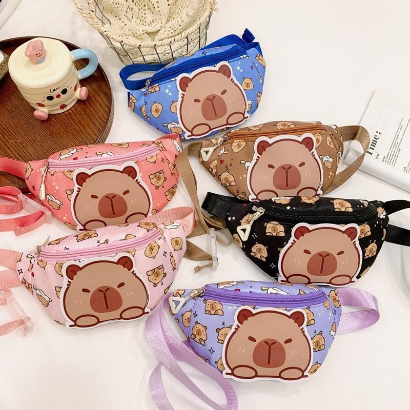 Crossbody Printed Capybara Chest Bag Children Cartoon Outdoor Leisure Waist Pack