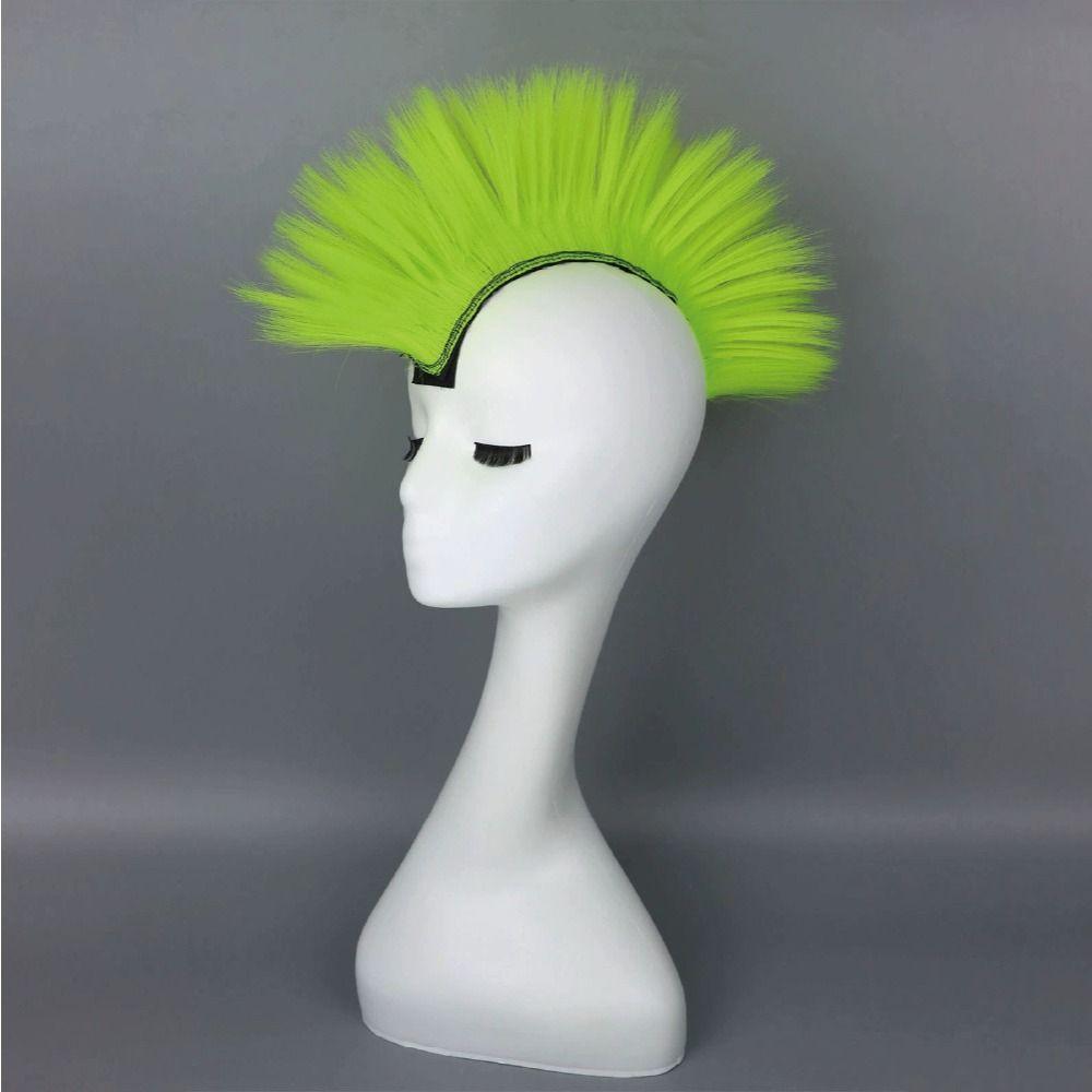 Reusable Mohawk Synthetic Wigs Adhesive Helmet Mohawk Wig Decorative Helmet Decorations  Ski Helmet