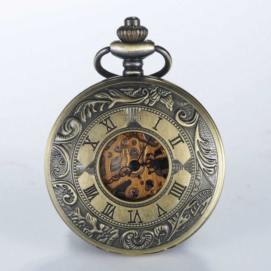Vintage Double-Lid Polished White Metal Mechanical Pocket Watch - Glossy Student Gift & Commemorative
