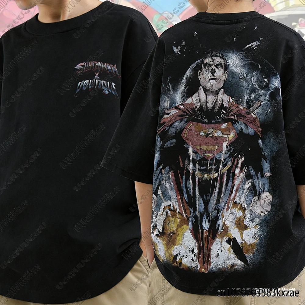 Super-man Print Tshirts For Adult_Kids Summer New DC Comic Short Sleeve Tshirt Cool Boys Girls Tees Fashion Parent Child Clothes