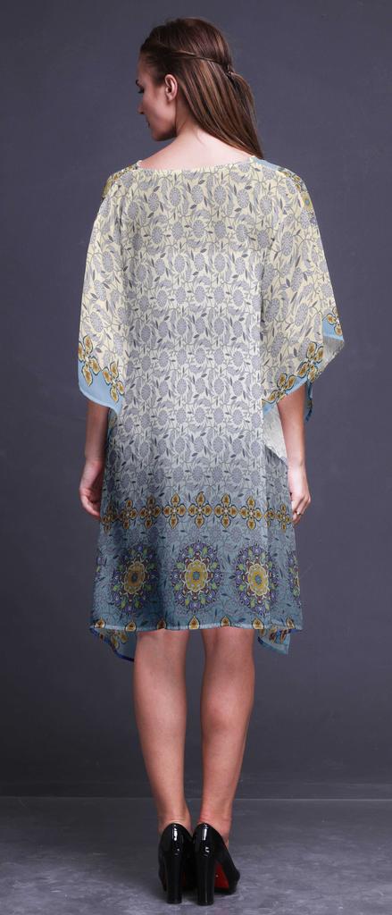 Phagun Ladies Kaftan Holiday Loungewear Midi Dress Beach Coverup-4X-5X