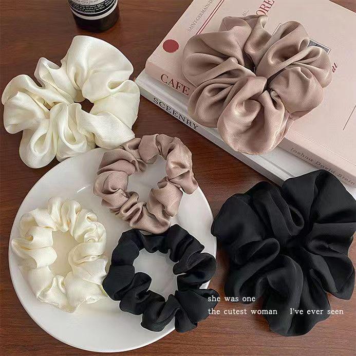 Forest Style Hair Accessories: French Chic Pig Intestine Elastic Hair Rope & Floral Headband for Women