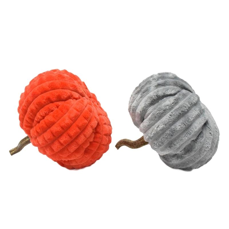 Thanksgiving Halloween Cloth Pumpkin Sculpture Ornament Nontoxic Velvets Decors Ornament For Living Room Office