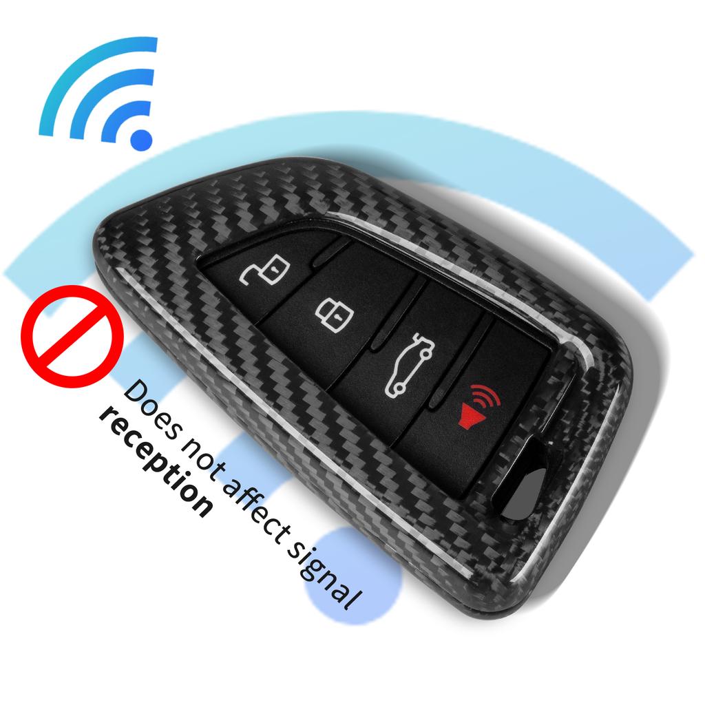 Real Carbon Fiber Key Fob Cover Case Shell Protector Fits for Toyota Supra A90 Remote Key Fob Case Cover (sliver Black)