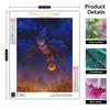 5D Diy Diamond Painting Animal Owl Full Round Painting Pumpkin Mosaic Embroidery Halloween Handmade Gift 30x40cm/12x16inch