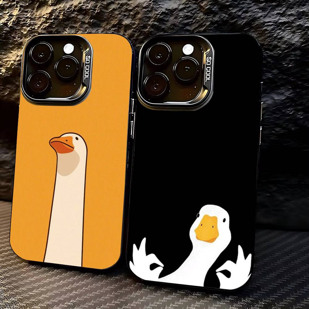 C-Confused Goose Phone Case for iPhone 17,16,15,14,13,12,11,Pro,X,Xs,Max,Plus Shockproof Cover