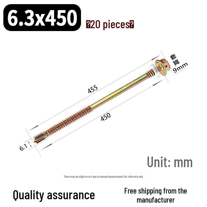 Sechskant-Selbstbohrschraube für Farbstahl und Dachziegel aus Harz mit verlängerter Bohrspitze