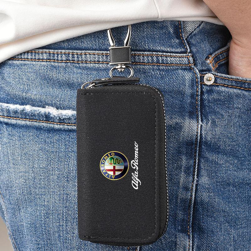 XTXG4 Car Key Bag Keychain Storage Box For Alfa Romeo Giulia Stelvio Giulietta 156 159 147 Mito Tonale Brera Di Auto Accessories