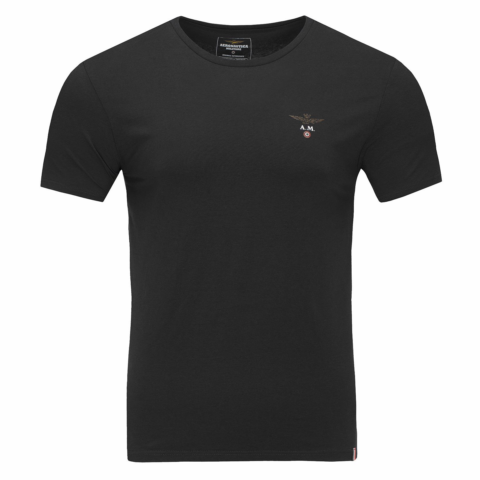 SuperMerchantEU Aeronautica Militare zwart t-shirt heren crew-neck SCOTI001J508-34300 M