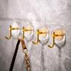 4PCS Luxury Wall Hook Home Decor Strong Adhesive Bathroom Towel Rack No Punching Hanging Coat Hanger Door Back Key Bag Holder