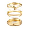 14K Gold Glossy Bracelet Combination 3-piece Set Alloy Spring Opening Bracelet Jewelry