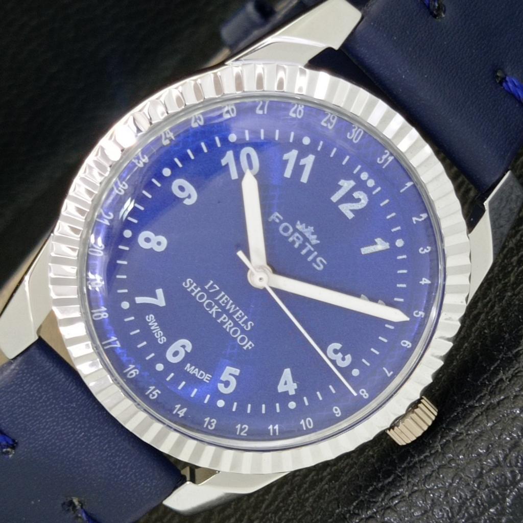 

REFURBISHED HAND-WINDING SWISS MENS BLUE COLOR DIAL WATCH a431690-2 R108-a431690