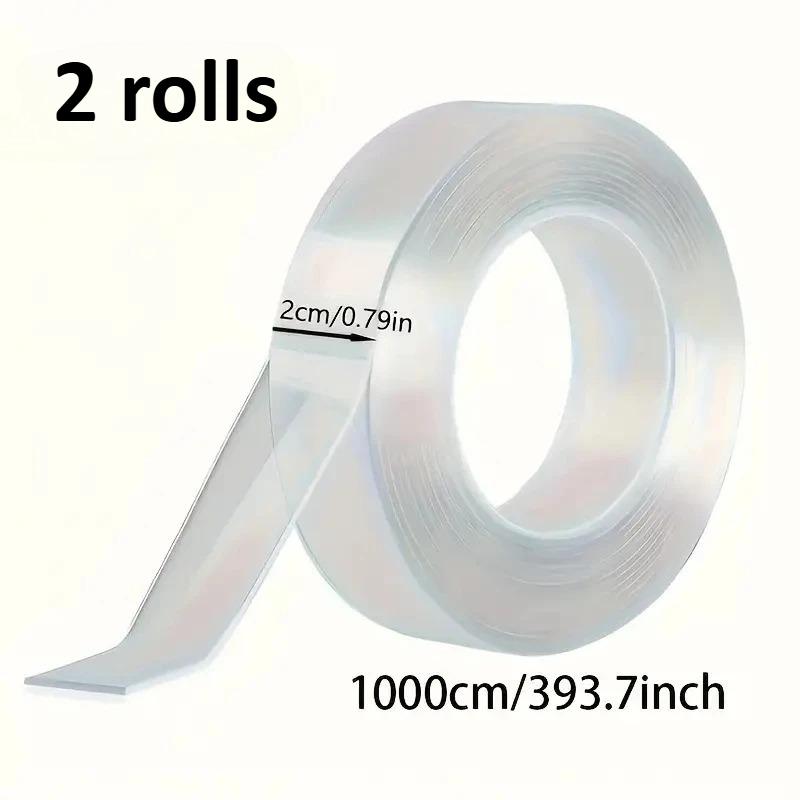 

2 Rolls Heavy Duty Double Sided Tape, Super Strong Waterproof Adhesive, No Residue for Indoor/Outdoor Use on Plastic, Wood Metal