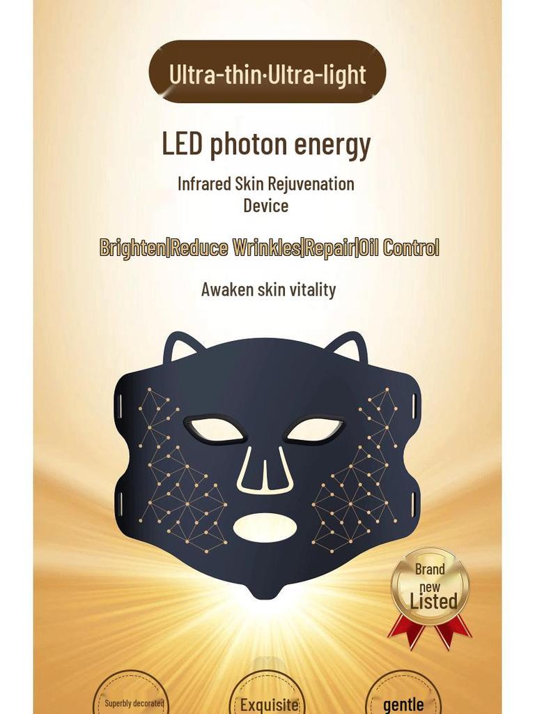 Infrared Photon LED Silicone Mask for Skin Rejuvenation with Red and Blue Light