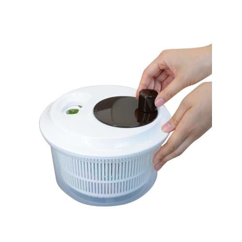 Daiwa Salad Spinner, Vegetable Drainer, Rice Washer, Brown, 21cm Diameter x 17cm Height, Rotating, Made in Japan, RS-1, 1 Piece