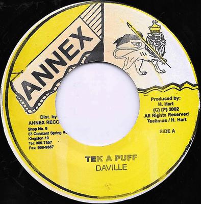 7-Zoll Schallplatte DAVILLE - Tek A Puff NONE Annex 2004 Jamaika Reggae, Ska & Dub Gebraucht