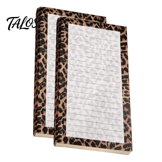Retro Style Memo Notes 2PCS Leopard Print Magnetic Sticky Notepad, Pads with Shopping List Strong Backing, Decorative Planner for Lists And